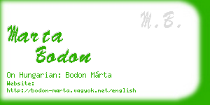 marta bodon business card
